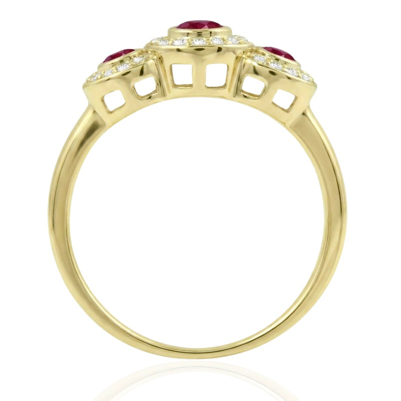 R-22699-RU-Y  Diamond & Ruby Dress Ring