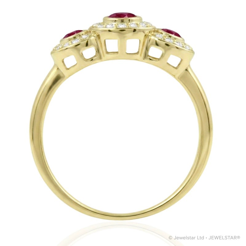 R-22699-RU-Y  Diamond & Ruby Dress Ring