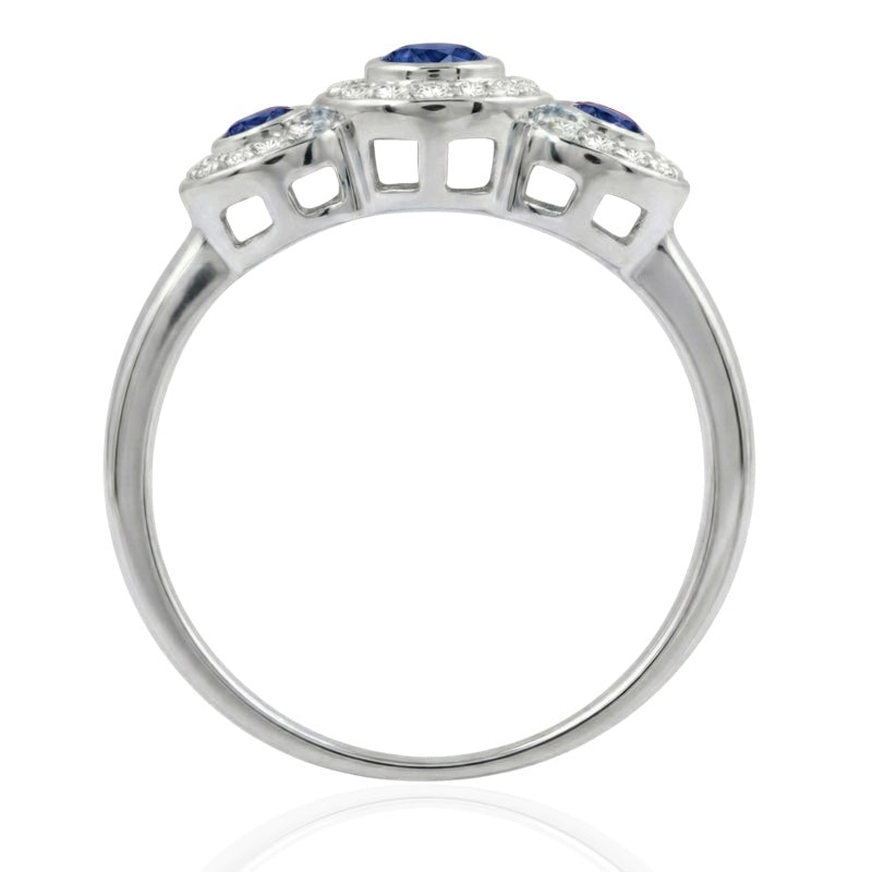 R-22699-SA-W  Diamond & Sapphire Dress Ring