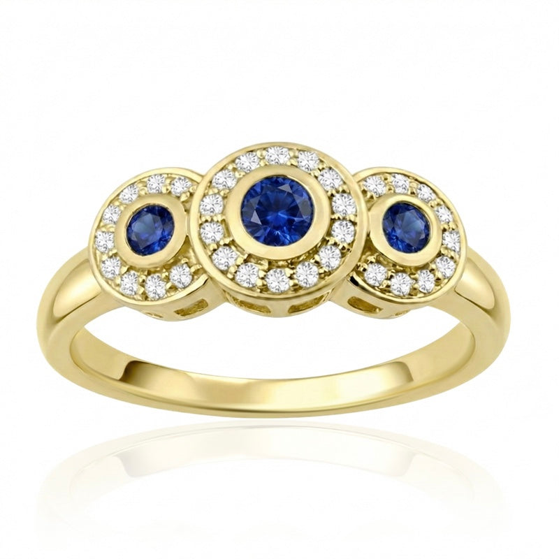 R-22699-SA-Y  Diamond & Sapphire Dress Ring