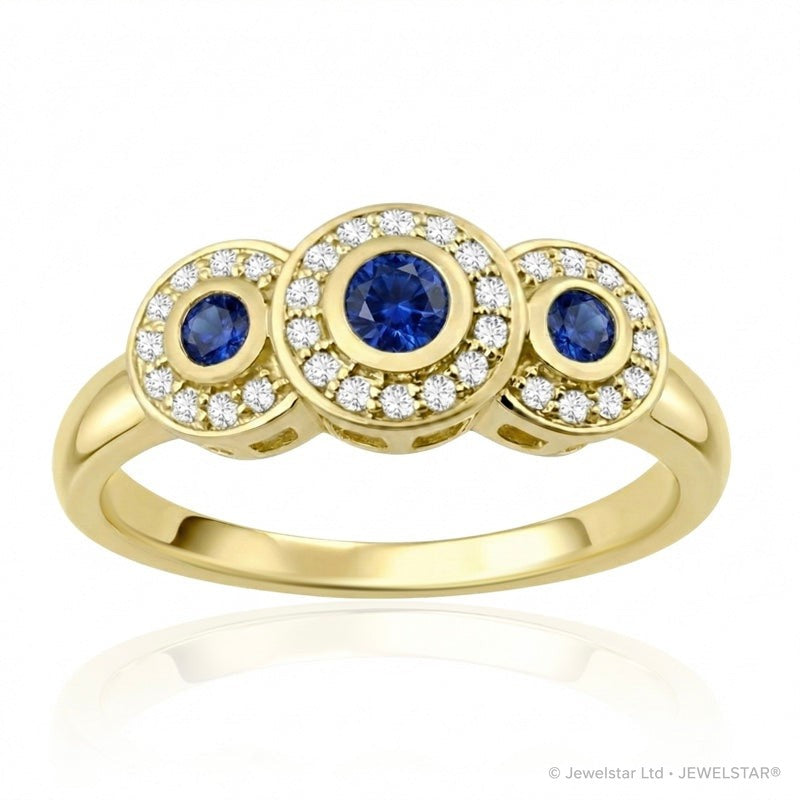R-22699-SA-Y  Diamond & Sapphire Dress Ring