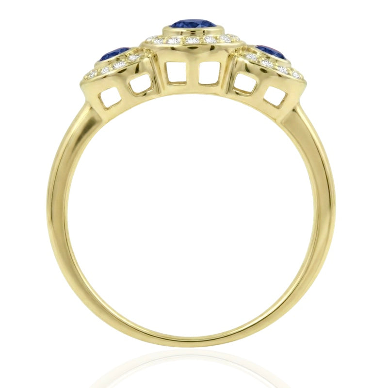 R-22699-SA-Y  Diamond & Sapphire Dress Ring