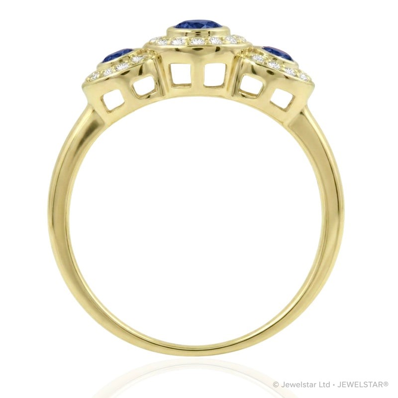R-22699-SA-Y  Diamond & Sapphire Dress Ring
