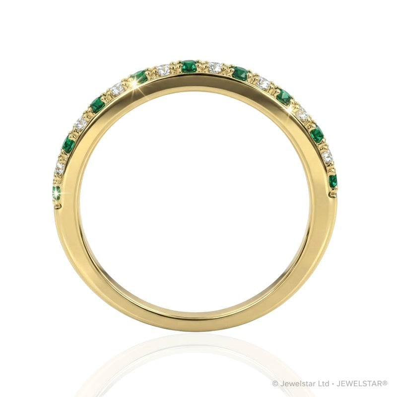 R-22846-EM-Y   Diamond & Emerald Half Eternity Ring