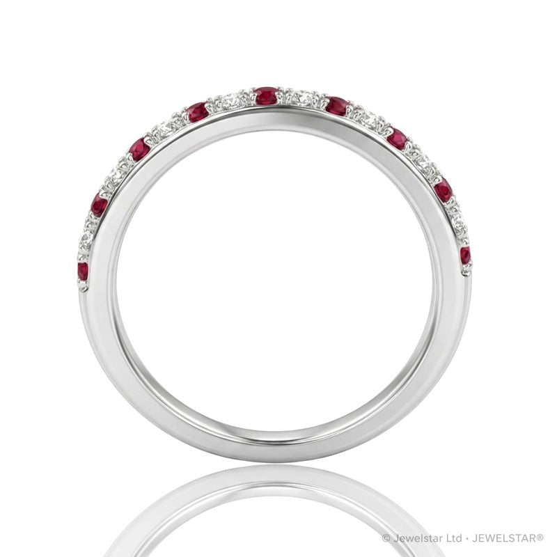 R-22846-RU-W   Diamond & Ruby Half Eternity Ring
