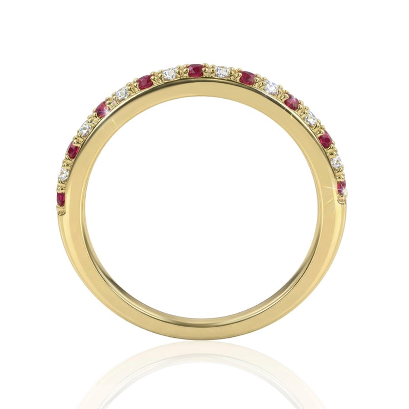 R-22846-RU-Y   Diamond & Ruby Half Eternity Ring
