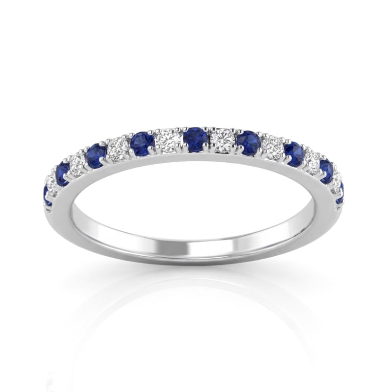 R-22846-SA-W   Diamond & Sapphire Half Eternity Ring