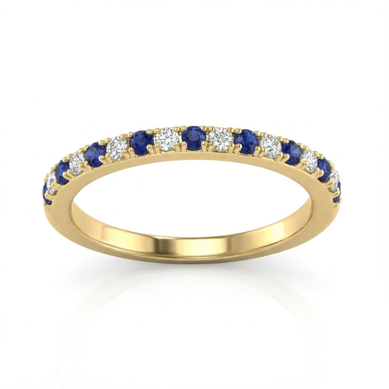 R-22846-SA-Y   Diamond & Sapphire Half Eternity Ring