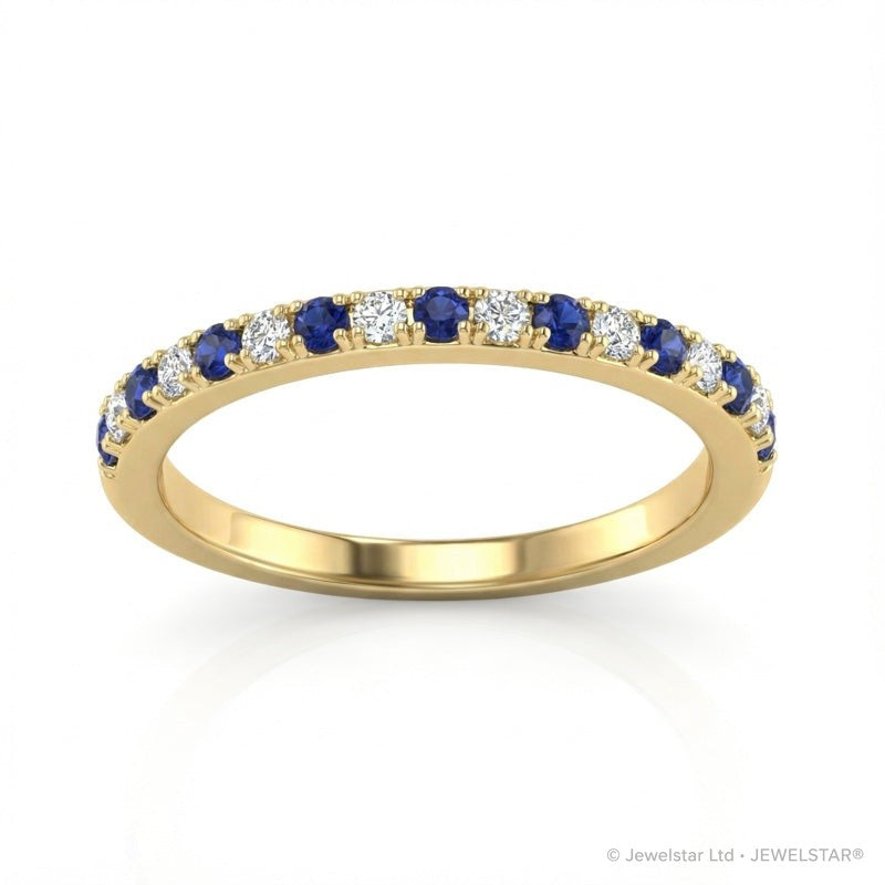 R-22846-SA-Y   Diamond & Sapphire Half Eternity Ring