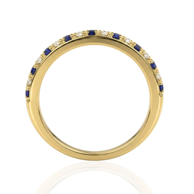 R-22846-SA-Y   Diamond & Sapphire Half Eternity Ring