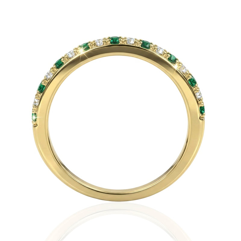 R-22847-EM-Y   Diamond & Emerald Half Eternity Ring