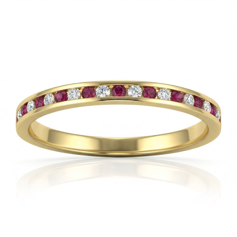R-22874-RU-Y   Diamond & Ruby Half Eternity Ring