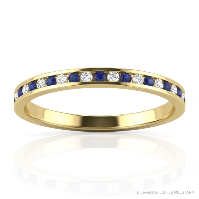 R-22875-SA-Y   Diamond & Sapphire Half Eternity Ring