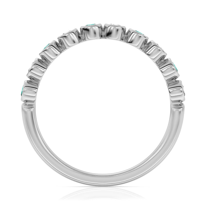 R-22902-EM-W   Diamond & Emerald Half Eternity Ring