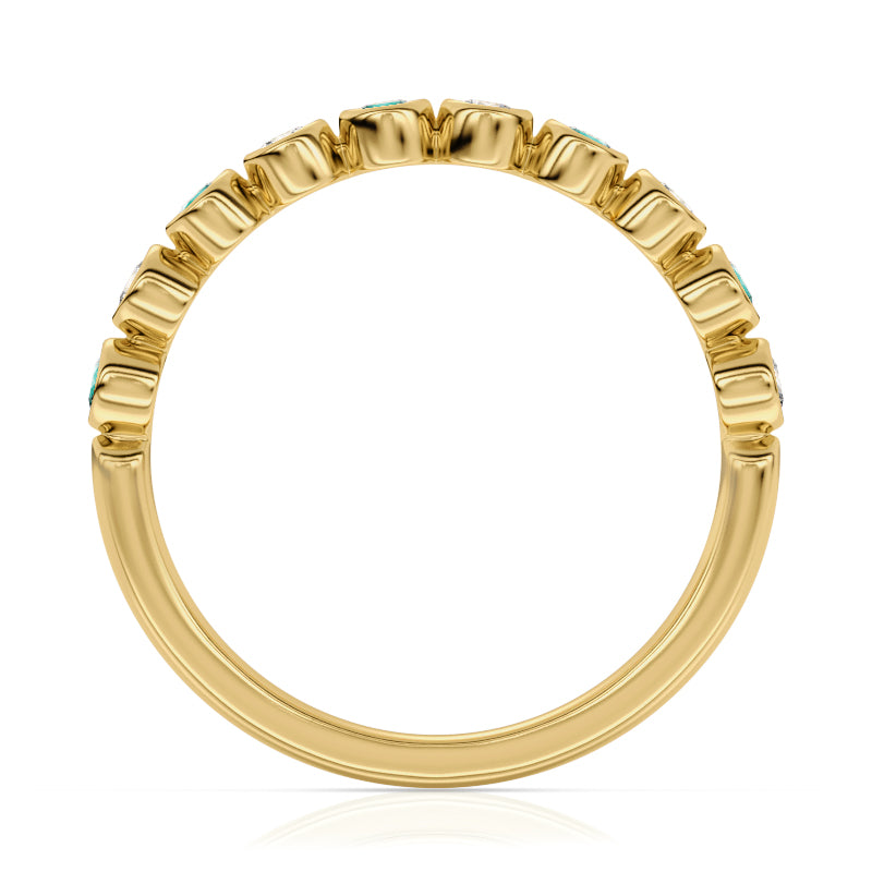 R-22902-EM-Y   Diamond & Emerald Half Eternity Ring