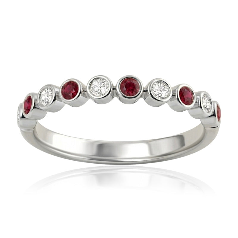 R-22902-RU-W   Diamond & Ruby Half Eternity Ring