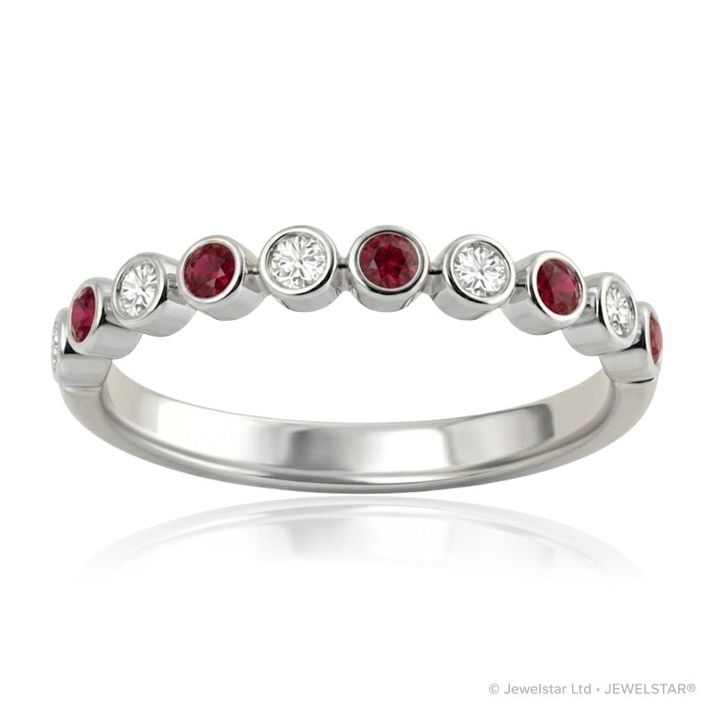 R-22902-RU-W   Diamond & Ruby Half Eternity Ring
