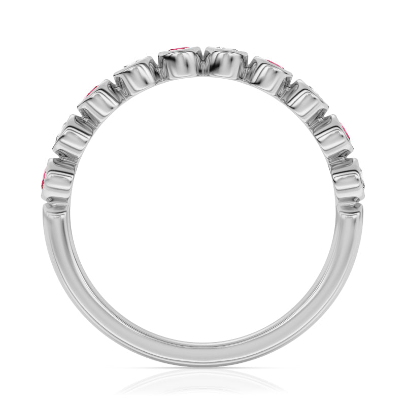 R-22902-RU-W   Diamond & Ruby Half Eternity Ring