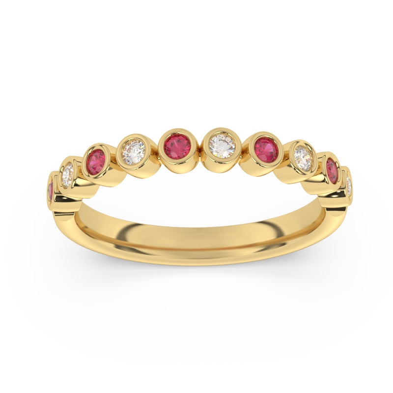 R-22902-RU-Y   Diamond & Ruby Half Eternity Ring