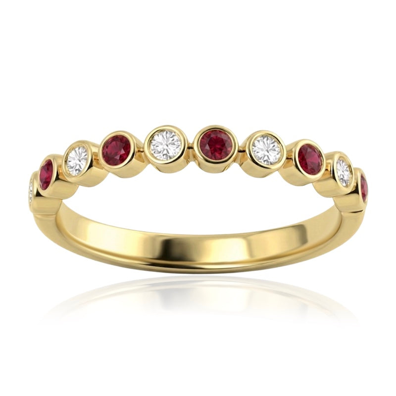 R-22902-RU-Y   Diamond & Ruby Half Eternity Ring