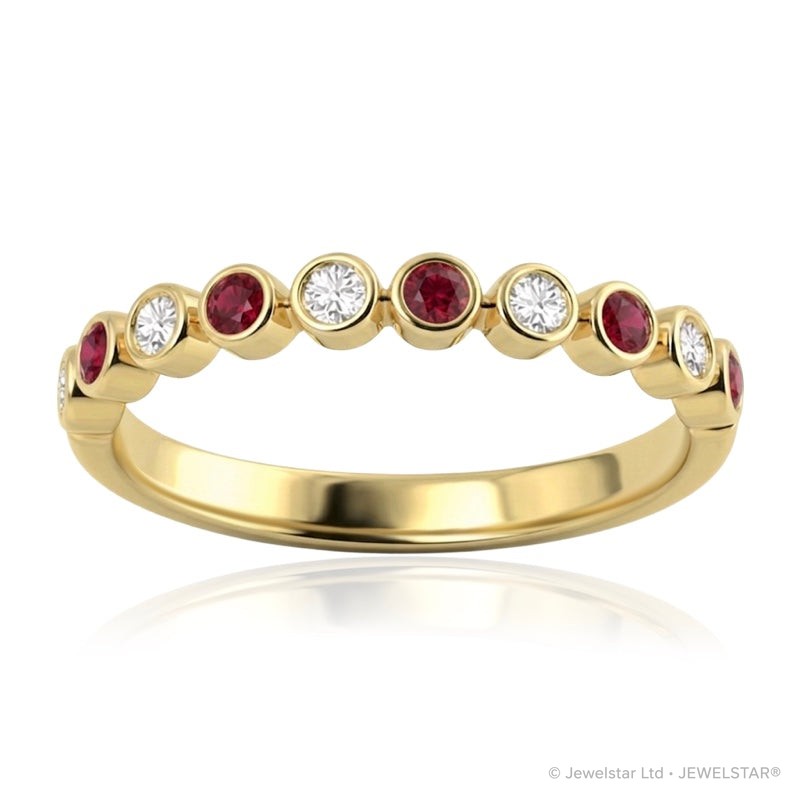 R-22902-RU-Y   Diamond & Ruby Half Eternity Ring