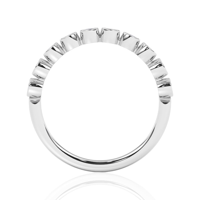 R-22902-SA-W   Diamond & Sapphire Half Eternity Ring