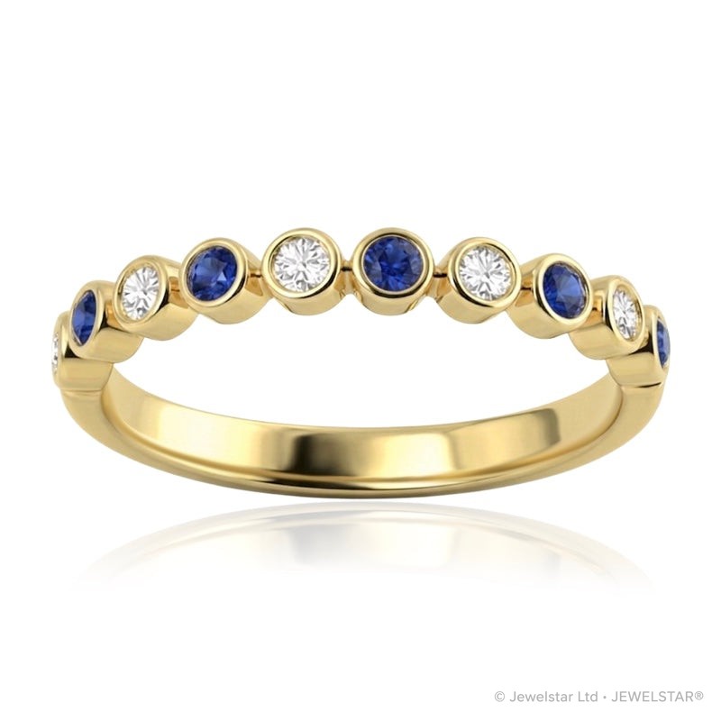 R-22902-SA-Y   Diamond & Sapphire Half Eternity Ring