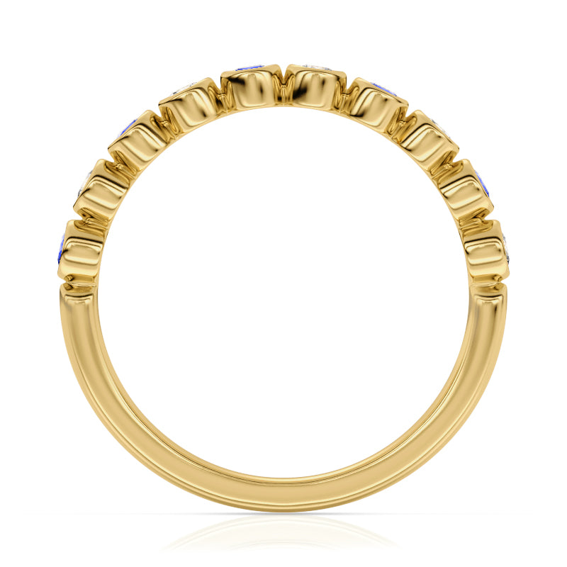 R-22902-SA-Y   Diamond & Sapphire Half Eternity Ring