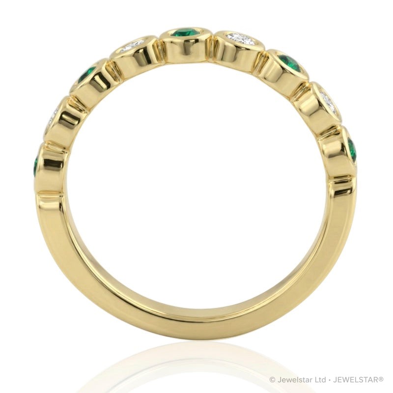 R-22903-EM-Y   Diamond & Emerald Half Eternity Ring