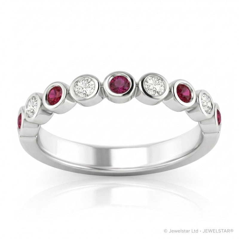 R-22903-RU-W   Diamond & Ruby Half Eternity Ring