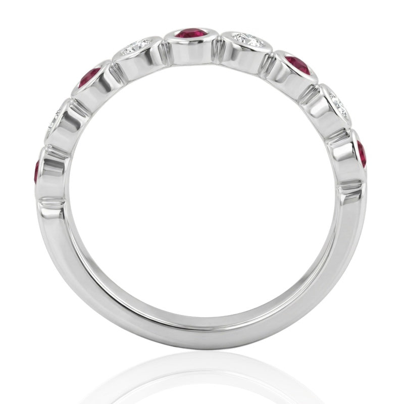 R-22903-RU-W   Diamond & Ruby Half Eternity Ring