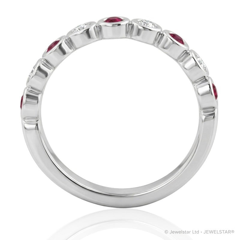 R-22903-RU-W   Diamond & Ruby Half Eternity Ring