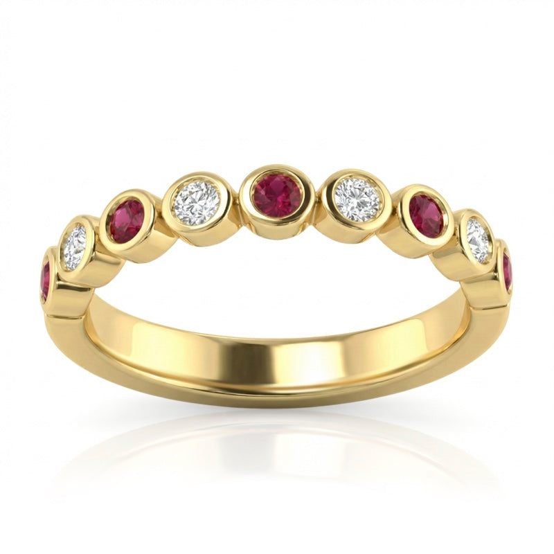 R-22903-RU-Y   Diamond & Ruby Half Eternity Ring
