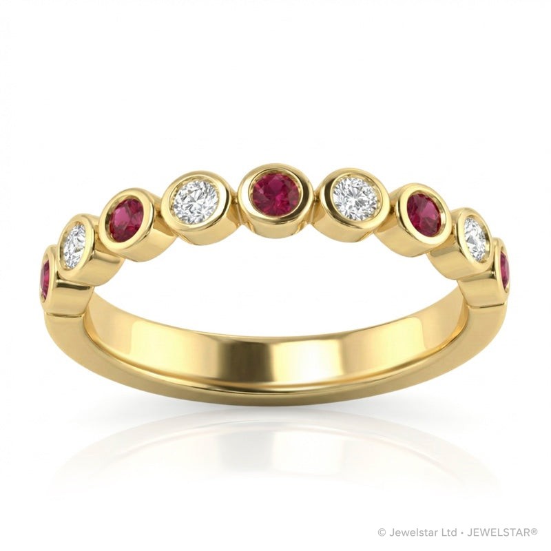 R-22903-RU-Y   Diamond & Ruby Half Eternity Ring