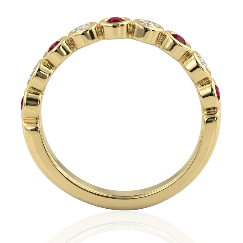 R-22903-RU-Y   Diamond & Ruby Half Eternity Ring