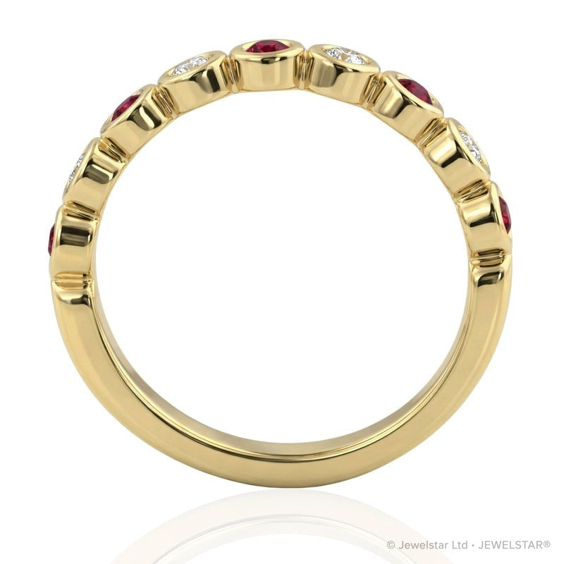 R-22903-RU-Y   Diamond & Ruby Half Eternity Ring