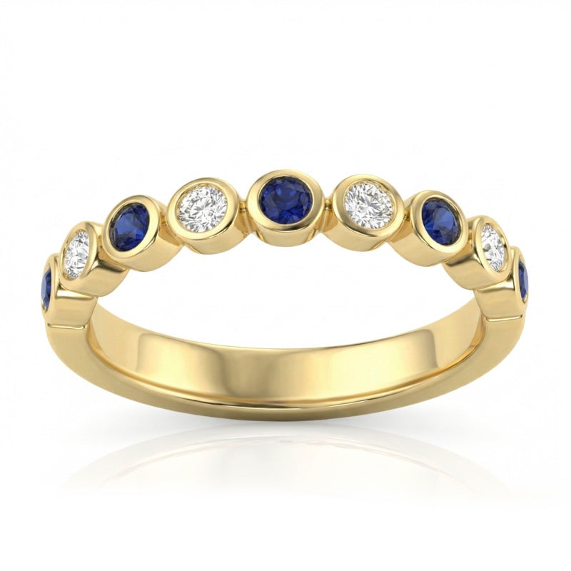 R-22903-SA-Y   Diamond & Sapphire Half Eternity Ring