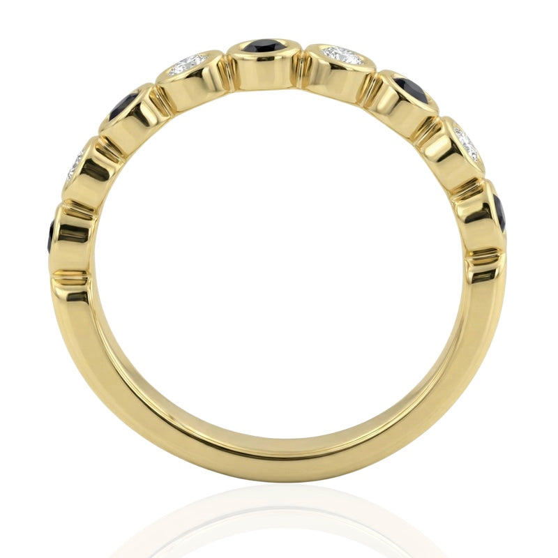 R-22903-SA-Y   Diamond & Sapphire Half Eternity Ring