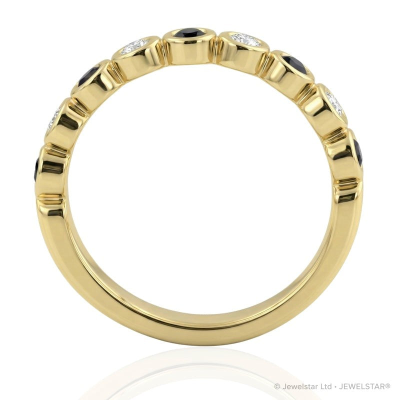 R-22903-SA-Y   Diamond & Sapphire Half Eternity Ring