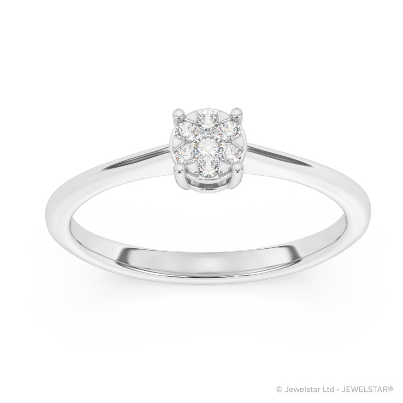 R-25061-AD-W  Diamond Solitaire/Cluster Ring 0.12ct