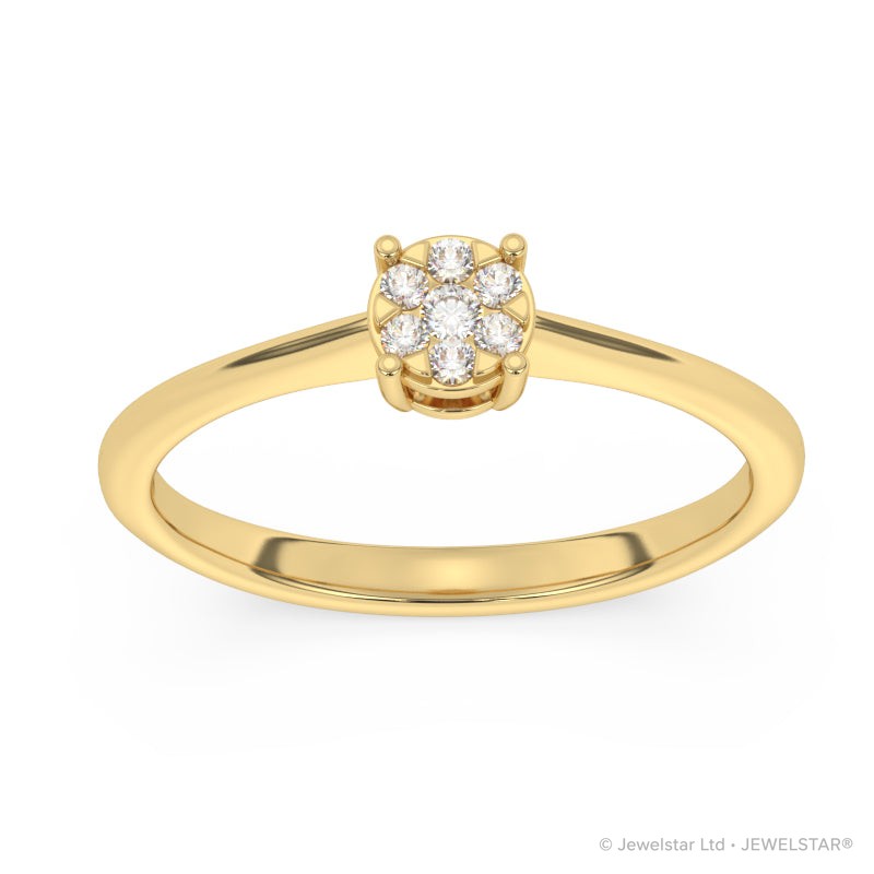 R-25061-AD-Y  Diamond Solitaire/Cluster Ring 0.12ct