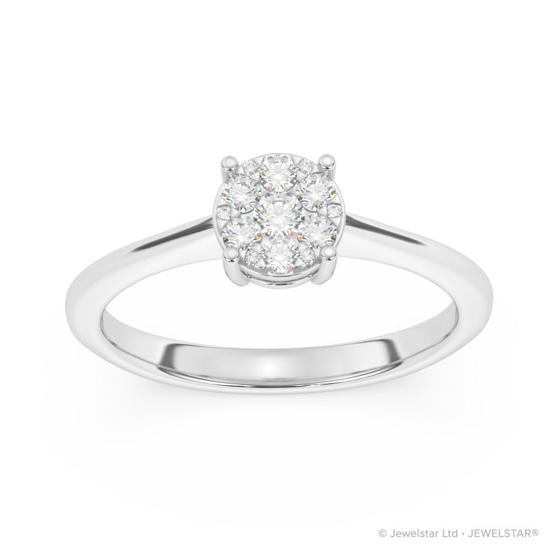 R-25063-AD-W  Diamond Solitaire/Cluster Ring 0.27ct