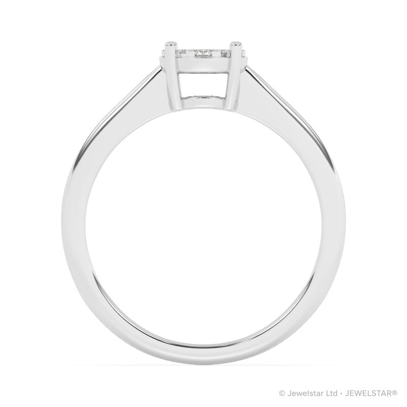 R-25063-AD-W  Diamond Solitaire/Cluster Ring 0.27ct