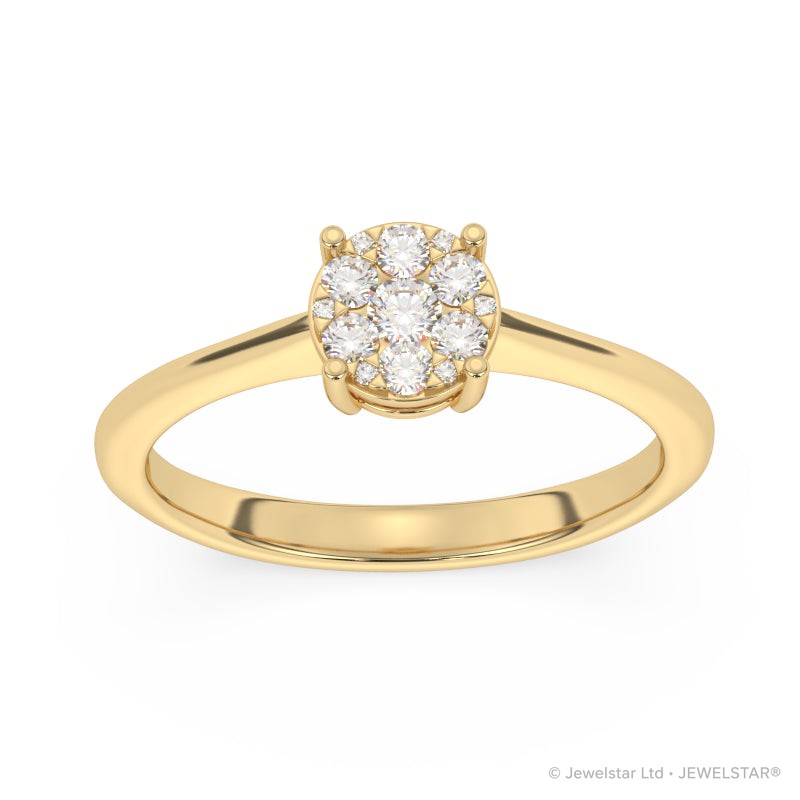 R-25063-AD-Y  Diamond Solitaire/Cluster Ring 0.27ct