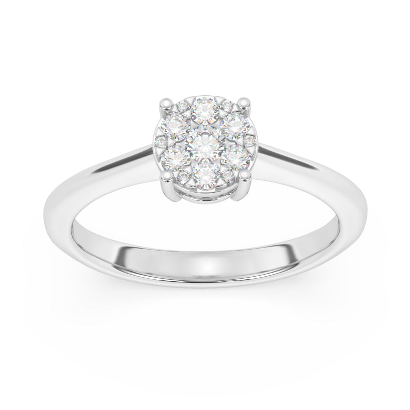 R-25064-AD-W  Diamond Solitaire/Cluster Ring