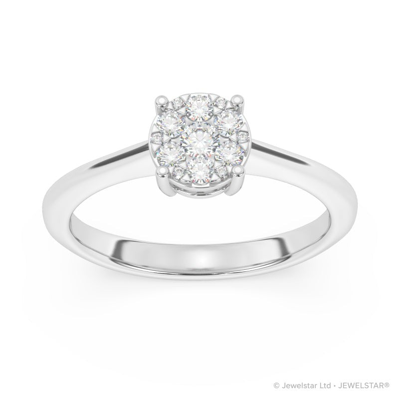 R-25064-AD-W  Diamond Solitaire/Cluster Ring 0.33ct