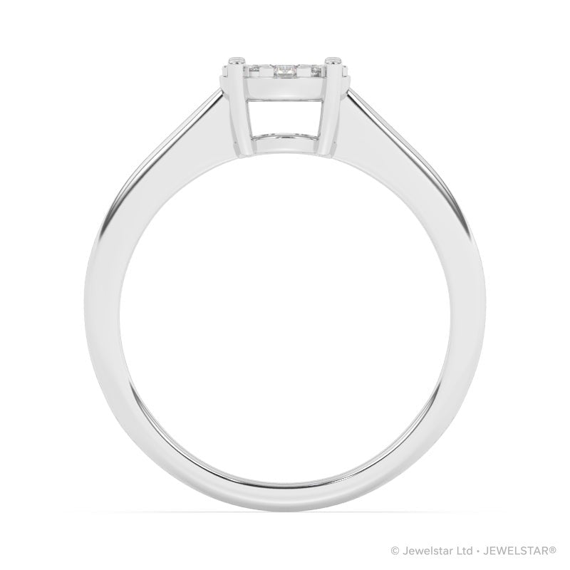 R-25064-AD-W  Diamond Solitaire/Cluster Ring 0.33ct