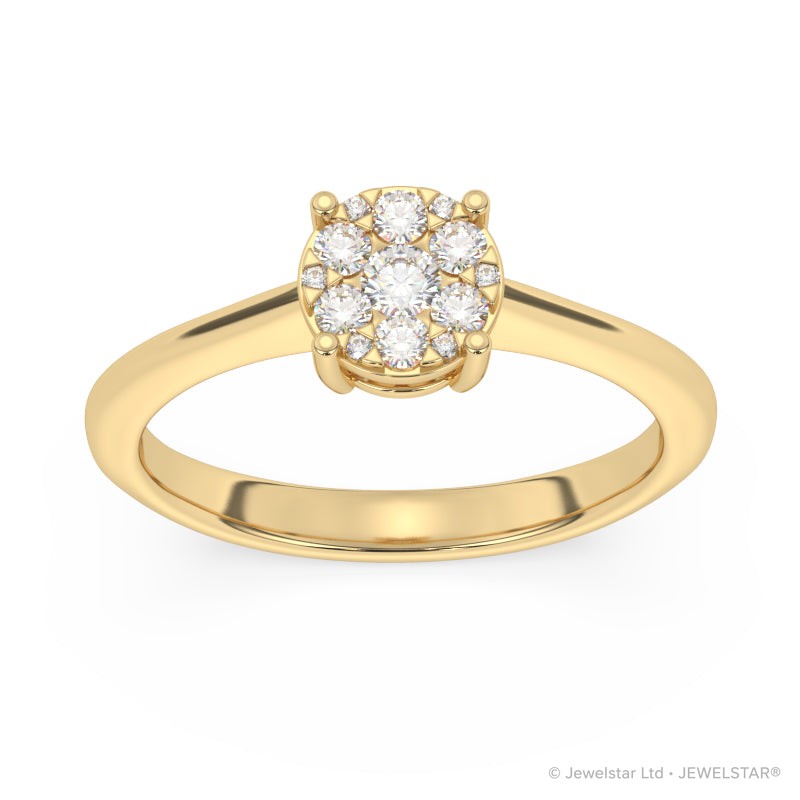 R-25064-AD-Y  Diamond Solitaire/Cluster Ring 0.33ct