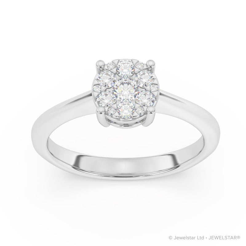 R-25065-AD-W  Diamond Solitaire/Cluster Ring 0.42ct