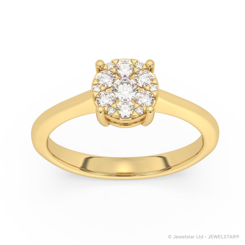 R-25065-AD-Y  Diamond Solitaire/Cluster Ring 0.42ct